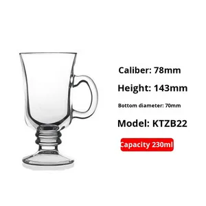Mug à café irlandais de style nordique de 230 ml avec poignée spéciale, café glacé et lait, design minimaliste, tasse créative, boîte d'emballage de 2 pièces - Product Image 5