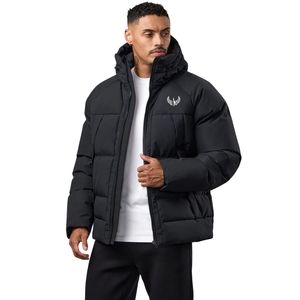 Mens Hooded <b>Puffer</b> <b>Jacket</b> Full Zip Insulated Winter Outerwear Windproof Warm Casual Outdoor Sportswear Coat for Men - Product Image 2
