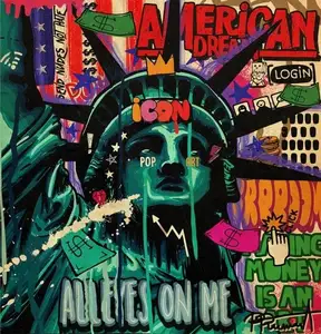 Custom Statue of Liberty art street graffiti poster Handcrafted modern textured canvas oil painting living room home decor