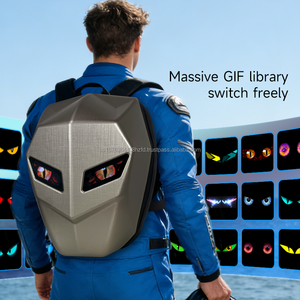 Sac à dos de moto à coque rigide avec LED haute luminosité, écran programmable par application, poches multifonctions, sac à dos pour homme 5V - Product Image 4