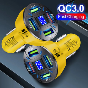 Hot 4in1 7A Car Charger với LED hiển thị kỹ thuật số 35 Wát 4 trong 1 nhanh chóng adapter 4 cổng USB nhanh chóng xe sạc Trạm Sạc - Product Image 4