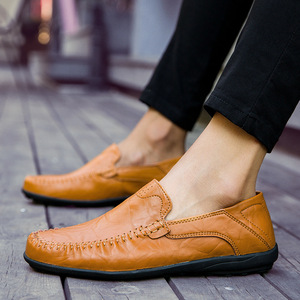 Zapatos Mocasines Italianos de Cuero Genuino para Hombre 2026, Antideslizantes, Transpirables, con Suela de Goma, Punta Redonda, Formales, para Boda, Novio, Otoño - Product Image 4