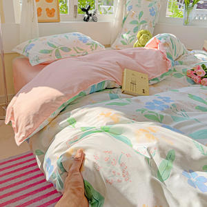 Nuovo arrivo personalizzato quattro pezzi comodo morbido Anti-polvere acaro Set di biancheria da letto stile europeo e americano con motivo stampato - Product Image 3