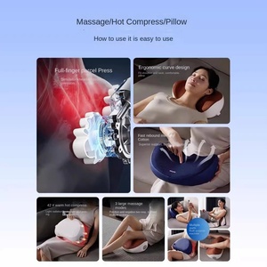 Almohada de Masaje Cervical de Gran Marca, con Control Remoto Inalámbrico, Recargable, Color Azul Marino, Masajeador de Hombros y Cuello - Product Image 4