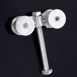 Kit de <span class=keywords><strong>porte</strong></span> de grange à <span class=keywords><strong>double</strong></span> <span class=keywords><strong>porte</strong></span> <span class=keywords><strong>coulissante</strong></span> JINWEI Gardens 13FT avec <span class=keywords><strong>rail</strong></span> de guidage suspendu, <span class=keywords><strong>rail</strong></span> coulissant à épissure, roue ronde moderne, <span class=keywords><strong>porte</strong></span> de grange à faible bruit - Product Image 4