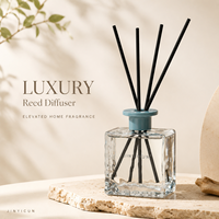 Diffuseur de parfum d'ambiance en verre de 100 ml avec bâtonnets en rotin, diffuseur d'arômes de luxe pour boutique de cadeaux, hôtel, spa et marque privée OEM