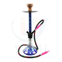 Set de Narguile con Diseño de Telaraña Colorida - 1 Tubo de Aluminio con Base de Vidrio Transparente para Salón de Shisha / Bar de Narguile