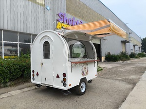 Etodevice Mobile Cute <b>Small</b> Mini Food Shopping Cart Coffee Food Truck With Umbrella - Product Image 3