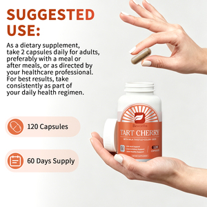 Extrait de cerise acidulée en gros 500mg, capsules de graines de céleri, soutien articulaire pour l'acide urique, chardon-Marie, curcumine, antioxydant, usage adulte - Product Image 6