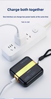 Batterie externe détachable 10000mAh avec câble intégré, charge rapide 22.5W, chargeur portable ultra-plat