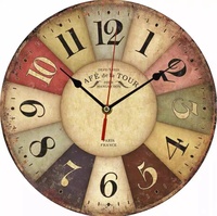 Horloge murale décorative ronde pour chambre Horloges murales antiques à quartz de qualité à piles