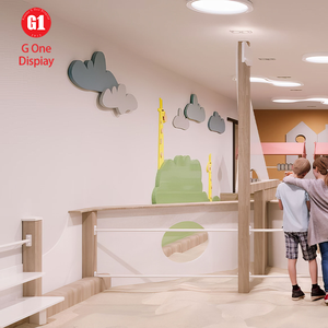 Mostrador de Recepción de MDF con Diseño de Dibujos Animados para Niños, con Iluminación LED, Pequeño Gabinete de Exhibición de Madera para Restaurante Personalizado - Product Image 6