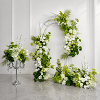 Ensemble d'arches florales artificielles vertes et blanches pour mariage, hôtel, événement, arrangement de toile de fond, vente en gros