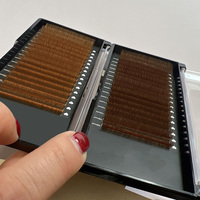 Extensions de cils en faux cachemire marron mat effet velours, volume premium, couleur marron, marque privée, fournitures pour extensions de cils