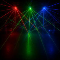 Projecteur laser Gobo RGB 3 yeux IP20 45W en alliage d'aluminium avec contrôle intelligent de la température, contrôle DMX512 pour scène, club, bar, événements