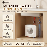 Chauffe-eau électrique instantané à chauffage rapide, 5,5 kW, avec affichage numérique, boîtier en plastique, installation facile, certifié CE, pour cuisine (OEM)
