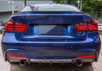 Difusor de Parachoques Trasero para BMW Serie 3 F30 con Luces LED para BMW Serie 3 F30 330i 2012-2019, Material ABS, Accesorios para Automóviles