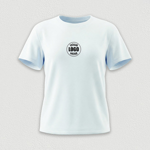 T-shirts personnalisés pour femmes avec impression en relief, 65% coton, 35% Sorona, t-shirts unis et simples à manches courtes pour femmes - Product Image 1