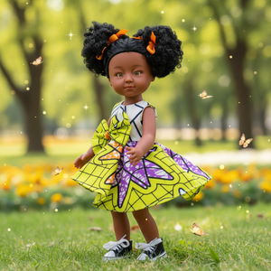 Offre Exceptionnelle : Poupée Bébé <span class=keywords><strong>Reborn</strong></span> Fille Noire Réaliste de 14 Pouces, Jouet de Simulation Doux en PVC, Style Dessin Animé - Product Image 2