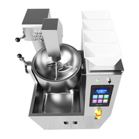 Robot de cuisine automatique commercial, machine à faire sauter intelligente, alimentation automatique des ingrédients, système de menu intelligent, 80L en acier inoxydable