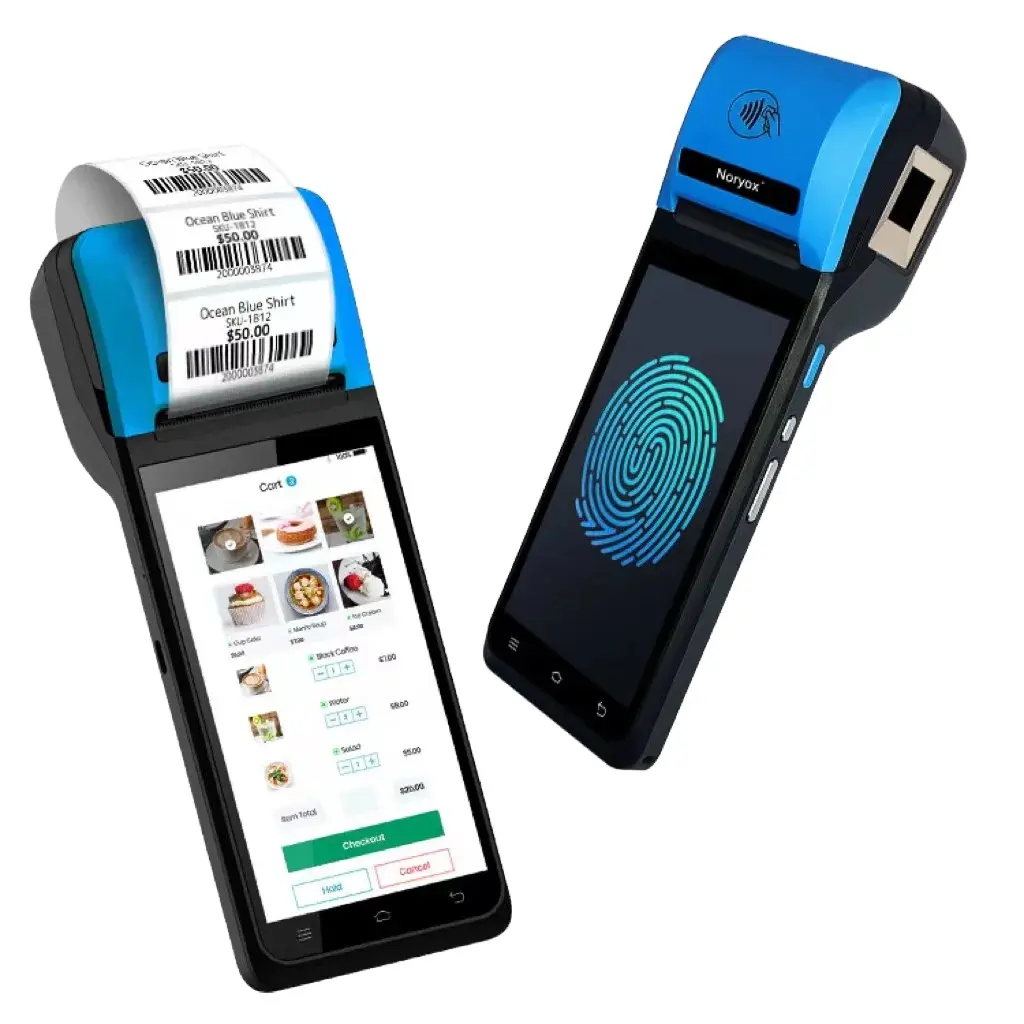 2024 Nieuwe Technologie 5.5 Inch Android 12.0 Handheld Pos Machine Nb55 Nfc Smart Pos Apparaat Met Vingerafdruk