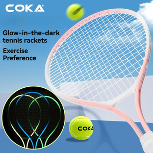 Raquette de <span class=keywords><strong>tennis</strong></span> en ferroalliage, luminescente, absorbant les chocs, avec <span class=keywords><strong>grip</strong></span> respirant, tête extra-large pour débutants - Product Image 4