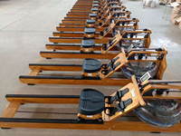 Máquina de remo de agua comercial de madera maciza, remo de agua profesional de madera de roble, equipo de fitness cardiovascular para gimnasio y hogar con monitor LCD