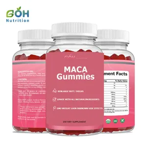 Goh cung cấp nhãn hiệu riêng Đen/Đỏ/Vàng Maca gốc Gummies