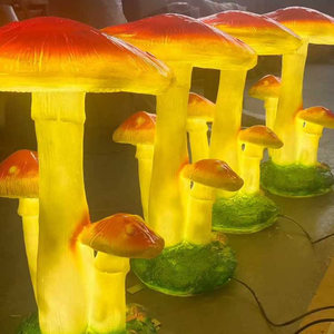 Fiberglass Resin Mushroom Motif <b>Light</b> LED <b>Decorative</b> Sculpture <b>Light</b> for Outdoor Garden Landscape - Product Image 1