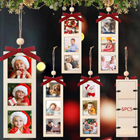 Grenzüberschreitender Weihnachts-Holz-Bilderrahmen-Anhänger, handgemachtes DIY-Bastelarbeiten, Weihnachts- und Neujahrsdekorationen, Feiertagsgeschenk