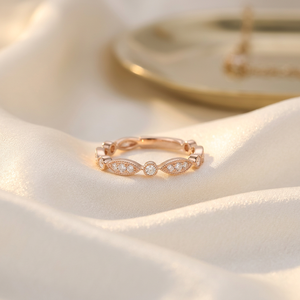 Anillo de Diseño Antiguo de Excelente Calidad, Joyería Exquisita, Oro Rosa Sólido de 18K, Anillos con Diamantes Naturales Reales - Product Image 4