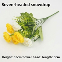 Bouquet de 7 fleurs de lotus artificielles en plastique, faites à la main, style moderne minimaliste, 6 couleurs, pour la décoration de la maison, des mariages et des tables