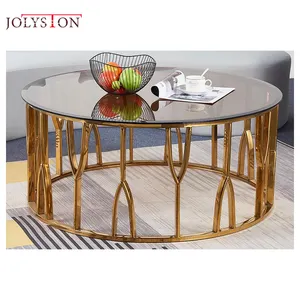 Customized Furniture From The Manufacturer Luxurious Modern Coffee Table Glass Top Metal Leg Coffee Table