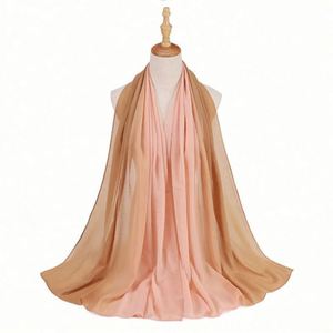 Pañuelo Hijab Musulmán de Chifón con Degradado de Color, Estilo Indonesio Malayo, con Arrugas - Product Image 5