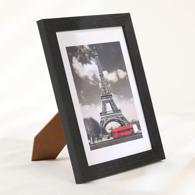 MDF Wood Photo Frame Home Decoration Tabletop Wall Hanging Rustic Black Picture Frame