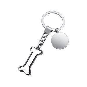 Llavero Personalizado de Acero Inoxidable con Forma de Hueso, Llavero Ligero y Moderno con Impresión Offset y UV para Llaves - Product Image 1