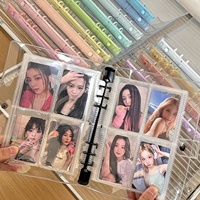 Clips colorés en PVC transparent à 6 trous pour feuilles mobiles A5/A6, papier de remplissage, petit album de rangement pour cartes, cadeau