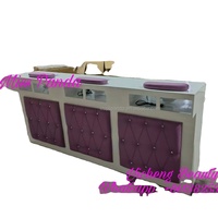 Yicheng Beauty usine table à ongles avec aspirateur violet salon de manucure triple table de manucure avec collecteur de poussière au meilleur prix