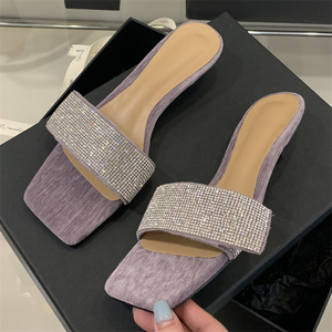 XSD Elegant Summer Platform for Slippers Rhinestones New Fashion Trend Anti-Slip <b>Cushioning</b> Hard-Wearing Low-Heeled for - Product Image 4