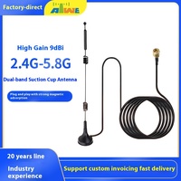ATWE Antenne Wi-Fi verticale double bande 2,4 GHz 5 GHz à gain élevé 5,0 dBi, module récepteur omnidirectionnel avec ventouse IP65 Type N