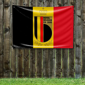 Drapeau personnalisé de l'équipe nationale de football belge, bannières de décoration murale pour chambre à coucher, tapisserie murale, décoration de chambre, <span class=keywords><strong>drapeaux</strong></span> amusants pour l'extérieur, 3x5 pieds - Product Image 1