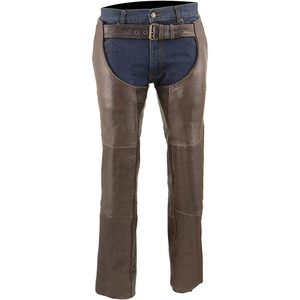 Chaps de moto rétro en cuir marron pour homme 2025 ML1191RT, doublure thermique, 4 poches, qualité supérieure, pour course automobile - Product Image 6