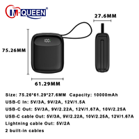Chargeur portable ultra-fin en gros, batterie Li-Polymère 10000 mAh, Power Bank 22,5 W 20 W à charge rapide, ultra-mince avec LED