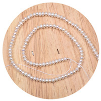 Perles d'eau douce blanches naturelles de 4-5 mm, à fort lustre, lisses, plates sur quatre côtés, perles en vrac pour la fabrication de bijoux DIY