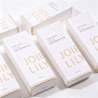 Boîte en papier kraft blanc haut de gamme avec logo personnalisé en relief, design minimaliste pour produits de soin de la peau
