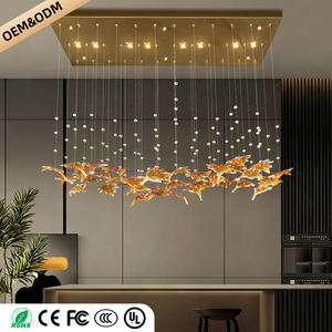 Lámpara de Araña para Comedor, Diseño de Hoja de Arce, Cristal, para Isla de Cocina, Mesa de Comedor, Lámpara Colgante para Sala de Estar Tipo Dúplex o Loft - Product Image 2