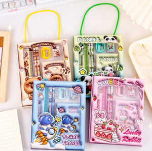 Lindo Set de Regalo de Papelería Infantil 6 en 1 con Lápices, Regla, Borrador y Cuaderno - Product Image 4