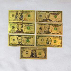 Banconote USA in Foglia d'Oro - Set Completo di 7 Denominazioni, Banconote Commemorative da Collezione per Regali ed Esposizione - Product Image 1