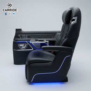 Asientos de Clase Ejecutiva para Aviación CARRIDE, Furgoneta MPV, Tapicería de Cuero Acolchado Diamante, Iluminación Ambiental LED Azul, Panel de Control Táctil, <span class=keywords><strong>Kit</strong></span> de Mesa - Product Image 5