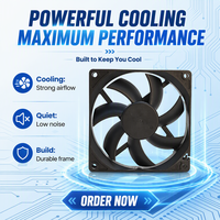 Ventilateur axial sans balais DC WELLSUNFAN FD09220 92x92x20mm 12V/24V/48V à roulement à billes, moteur 100% cuivre, 3300 tr/min, 67,53 CFM, 42,2 dBA, refroidissement